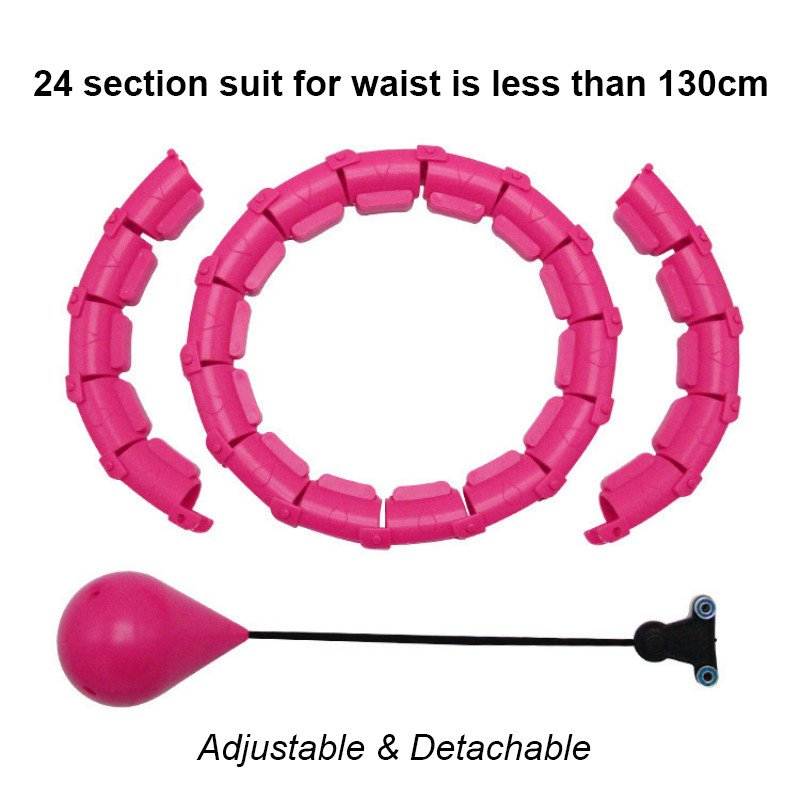 ABS Pink Hula Hoop Ring For Adults Weighted Digital Sport Yoga Fitness Ring