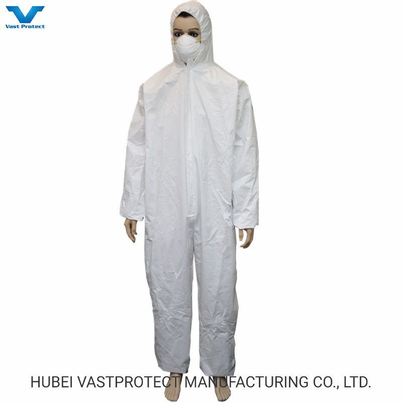 PPE Industrial Safety Waterproof Breathable Chemical White Disposable Overalls