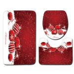 Snowman Christmas Bath Mat Set Anti Skid Restroom Mat Set