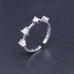 Elegant Silver Cubic Zirconia Rings With Luxurious Imperial Crown Shape