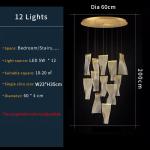 Hall Large Staircase Lighting LED Crystal Chandelier for living room hanging