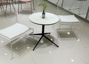 Quality Recycled Metal Base Round Table High Top White Circle Coffee Table wholesale