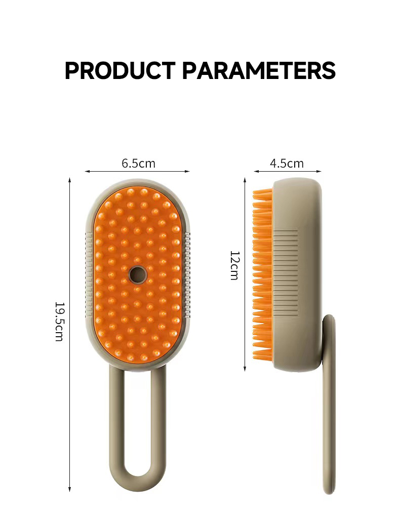 Pet Hair Removal Steam Brush Grooming 3 In 1 Folder Handle Comb De-fluffing Cat Combs
