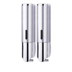 Quality 1400ml Silver Double Wall Mounted Soap Dispenser Tie Rod Design wholesale