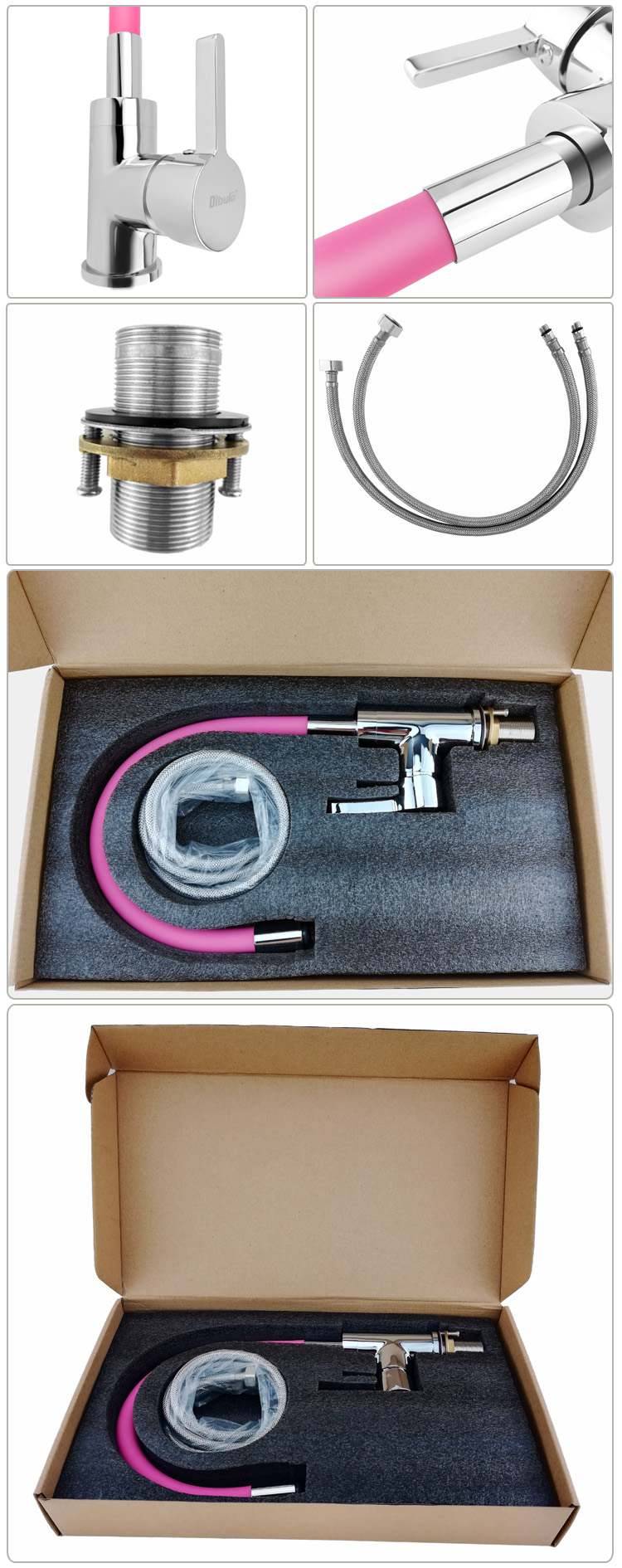 Black Flexible Silicone Hose 12L/Min 45*25*7cm Kitchen Water Faucet