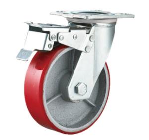 Quality 200mm Urethane Casters Iron Casters Swivel Caster Wheels Heavy Duty wholesale