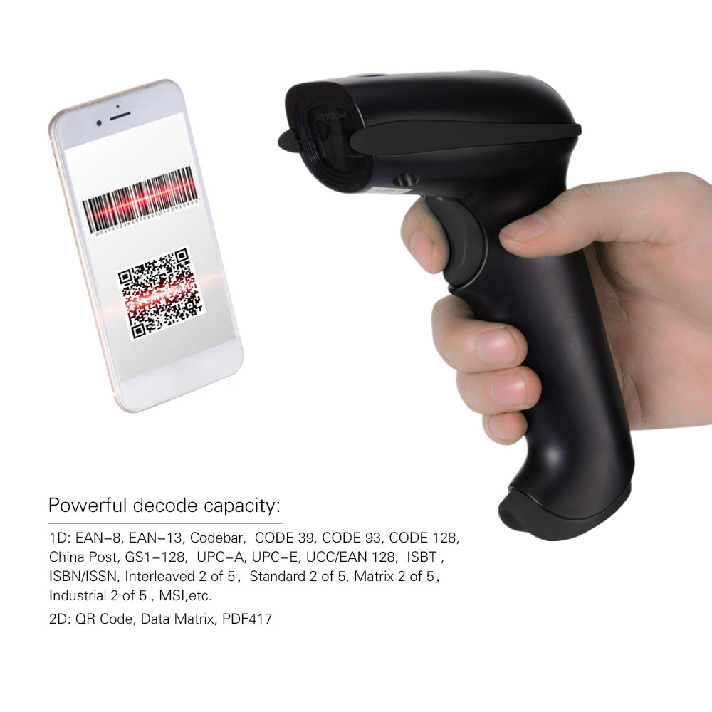 Fast Scanning Bluetooth 2d Barcode Scanner Handheld Omni Qr Code Reader
