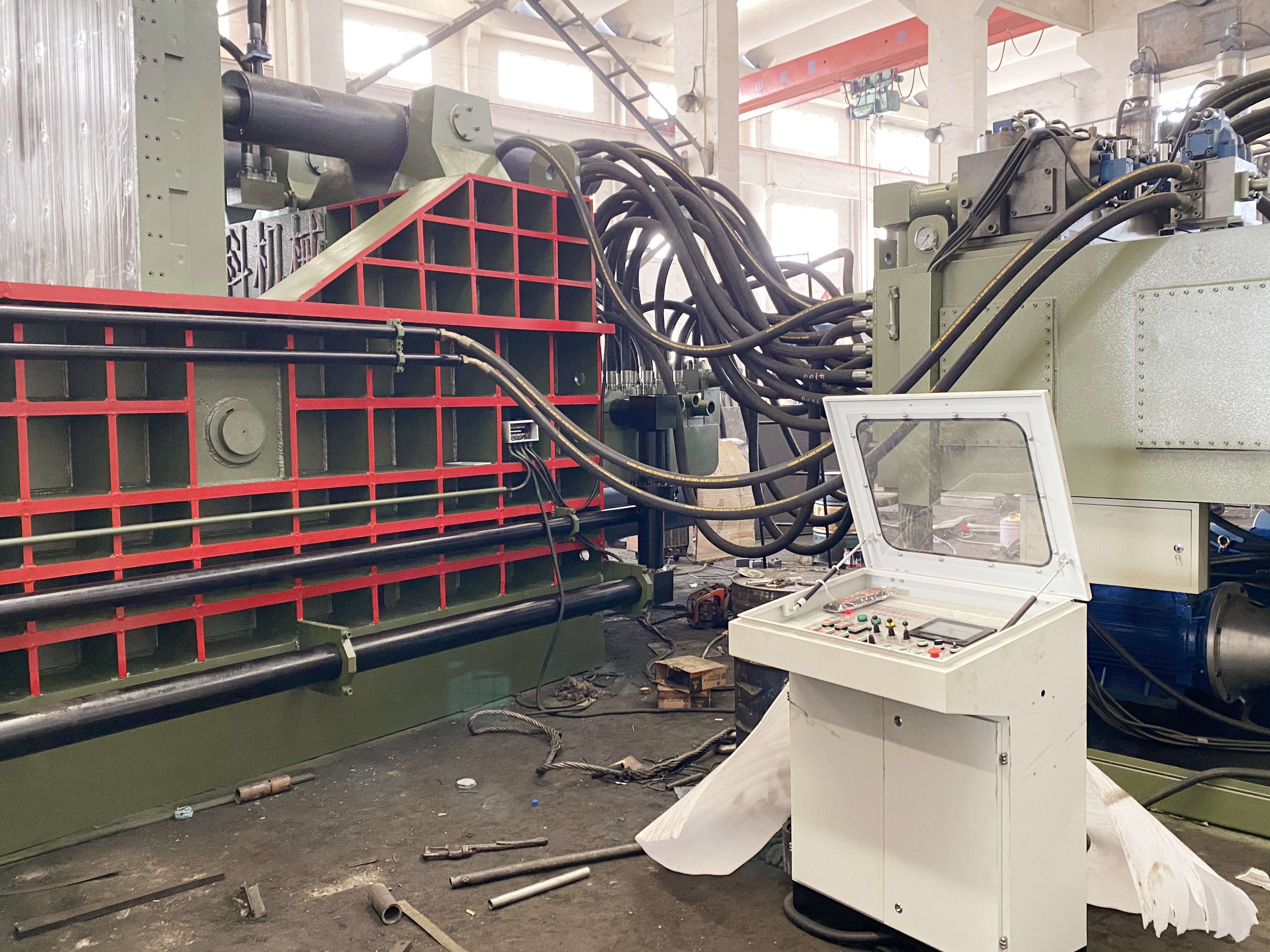 1000 Ton Hydraulic Baler Machine , Heavy Duty Scrap Steel Baler