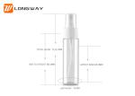 Plastic PET 30ml square shoulder spray bottle for cosmetic packaging