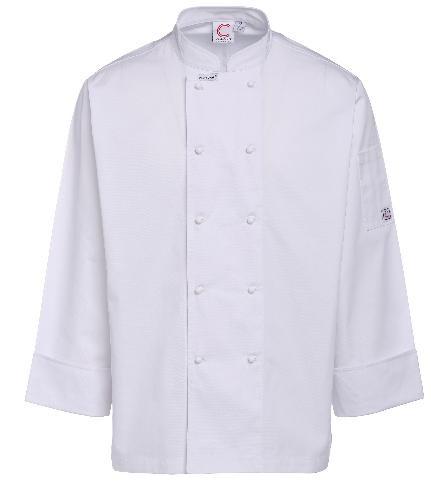 Cheap Stand Up Collar White Chef Coat for sale