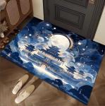 Cartoon Building Crystal Velvet Floor Carpets For Sofa Bedroom And Living Room