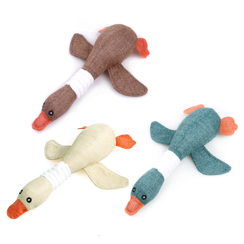 Dog Toy Pet Puppy Chew Plush Squeaky Wild Goose Teddy Puppy Keep Your Dog Active