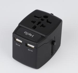 Quality RoHS Certificate Worldwide Travel Adaptor With Twin Usb Charger wholesale
