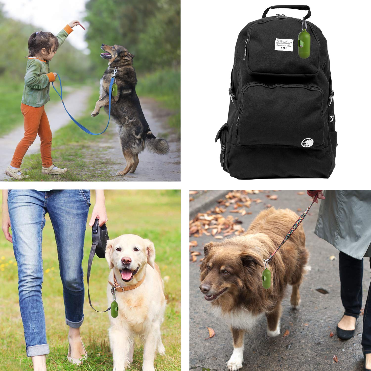 Matte Texture Biodegradable Dog Poop Bags Unscented Printed For Walking The Dog