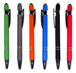 Fancy aluminum pole Advertising pen with rubber touch Metal touch pen Aluminum