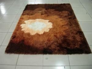 Quality Silky Shiny Soft Polyester Shaggy Rug Brown color multi Carpet wholesale