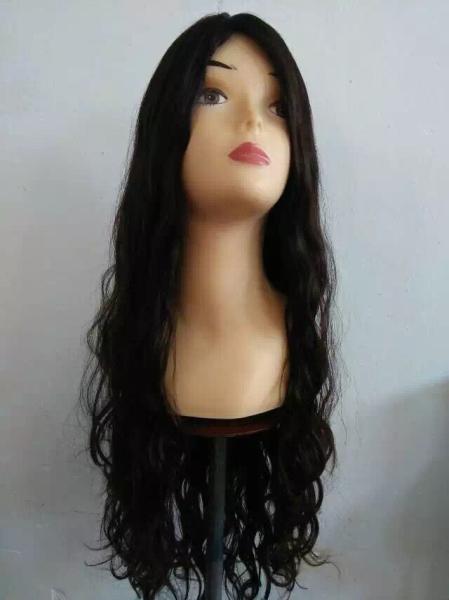 20 Inches Mongolian Hair Human Hair Jewish Wigs Natural Color Full Head Big
