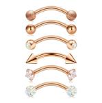 316 Stainless Steel Straight Barbell Eyebrow Piercing Curved Barbell 8mm 16G