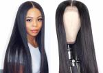 100% REAL HUMAN HAIR Bone Straight Lace Wig,Body Wave Transparent Lace Wig