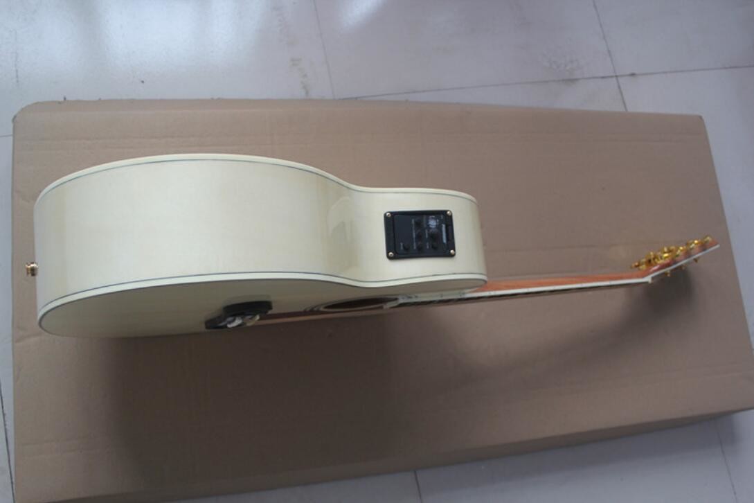 2018 Bleached G200 acoustic guitar / GB GB200 electric acoustic guitar / Chibson white maple G200 acoustic guitar