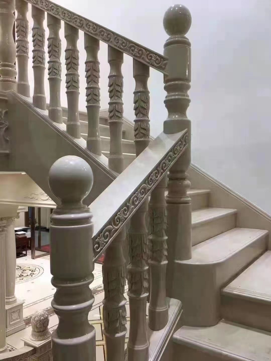 Standard or Customized Size White Onyx Marble Alabaster Stair Baluster for Luxury Homes