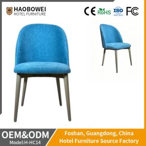 Quality Indoor Blue Upholstered Hotel Dining Chair Wood Fabric Accent Home Furniture wholesale