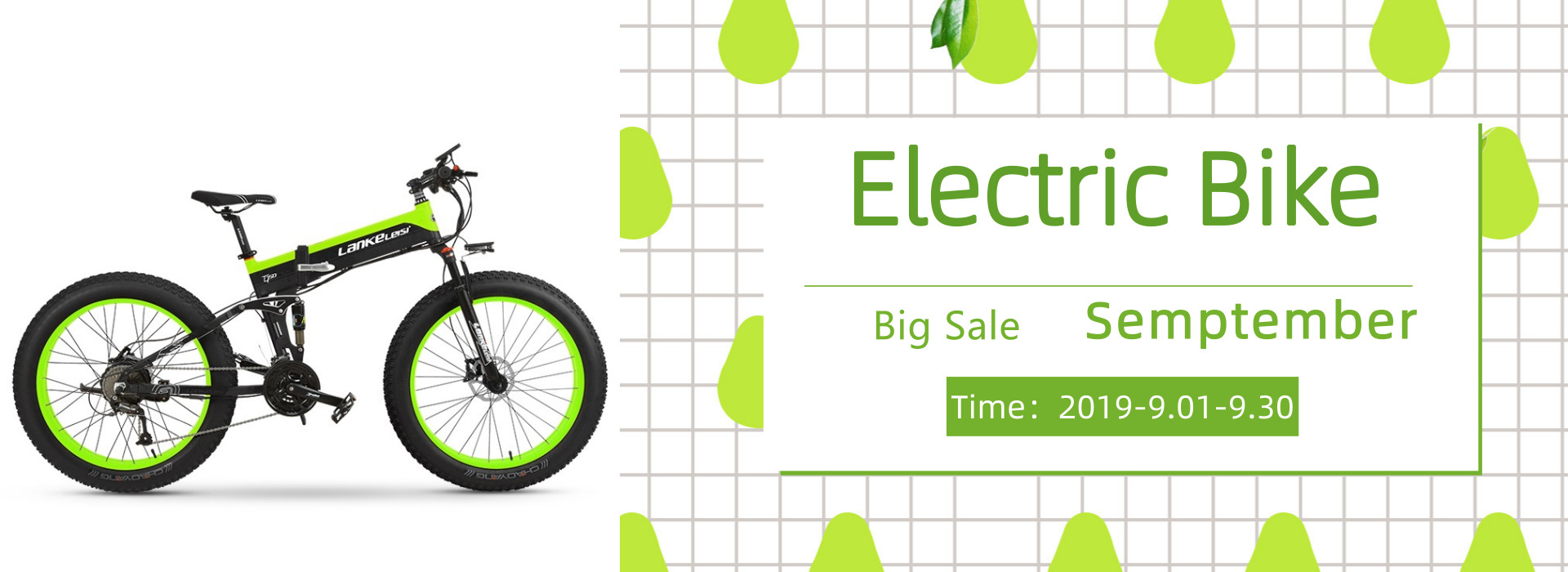 Lankeleisi Foldable Electric Bike , 26 Inch Electric Mountain Bike 400W Motor