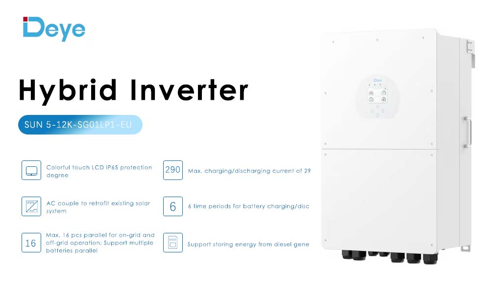 Deye Europe Warehouse 5kw 6kw 8kw Single Phase 220v Hybrid Inverter Solar Inverter With Wifi
