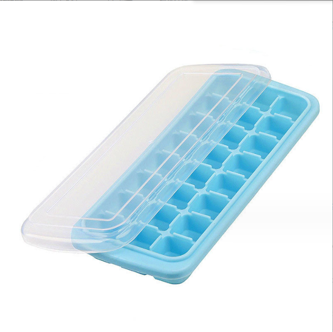 Food Grade 24 36 Square Ice Cube Silicone Mold with Plastic Type PP and PP Cover