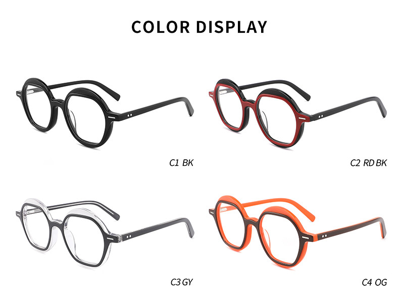 Irregular Acetate Optical Frames 2 LAYER Glasses Lenses Can Be Replaced