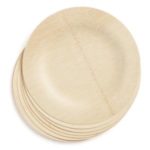 Quality Biodegradable Round Bamboo Dinner Plates Disposable Food Tableware wholesale