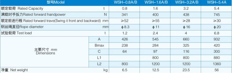 WIRE ROPE LIFTING HOISTS 3.2TON