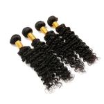 4 Bundles Of Deep Wave Hair Bundles / Thick Pure Deep Wave 100 Human Hair