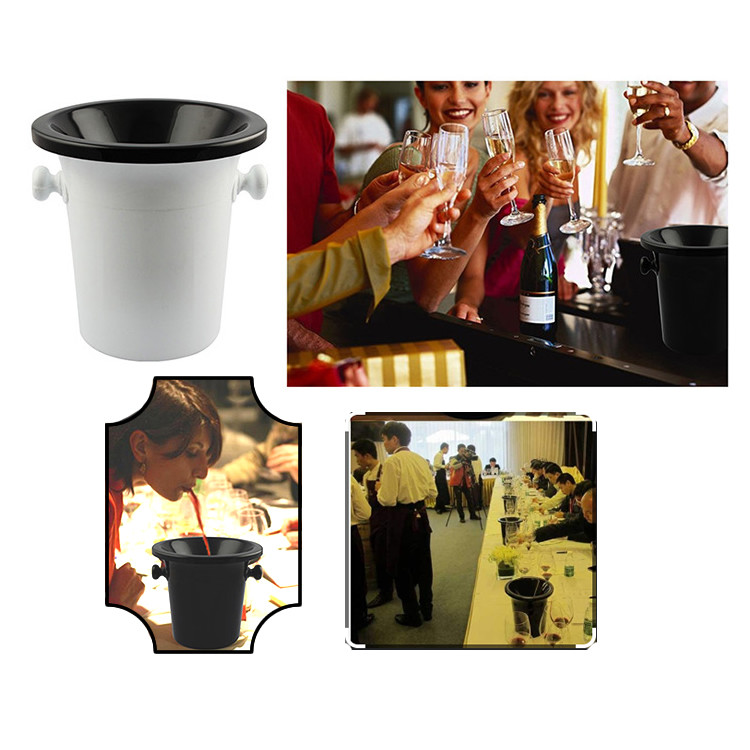 Polypropylene Plastic Wine Tasting Spittoon Bucket 3.7L 2L
