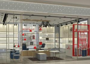 Quality Luxury Retail Shoe Display Shelves , Footwear Display Fixtures Floor Mounted wholesale