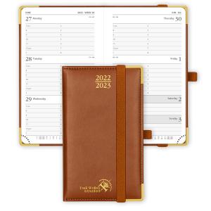 Quality Executive 12 Month Small Academic Planner Brown Vertical Layout wholesale