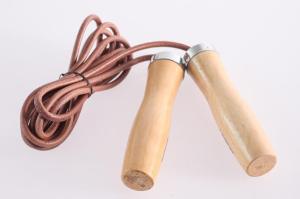 Quality Leather Speed Bearing Jump Rope with red beech Wooden Handle wholesale