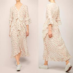 Quality Latest Flounce Design Bohemian Summer Roses Woman Dress with Bow wholesale