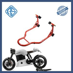 Quality Tire Changing PVC Motorcycle Wheel Lift Stands Red Headstock Paddock Stand wholesale