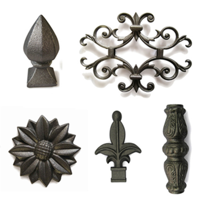 Forged Wrought Iron Ornaments Corrosion Resistance , Fence Cast Iron Items