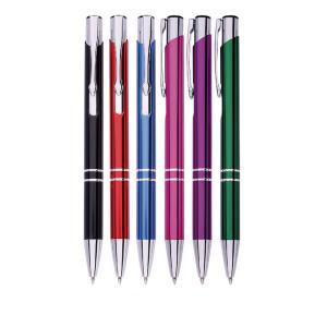 Quality Customization Logo Plastic Office And School Supplies Colorful Metal Ballpoint Pen wholesale