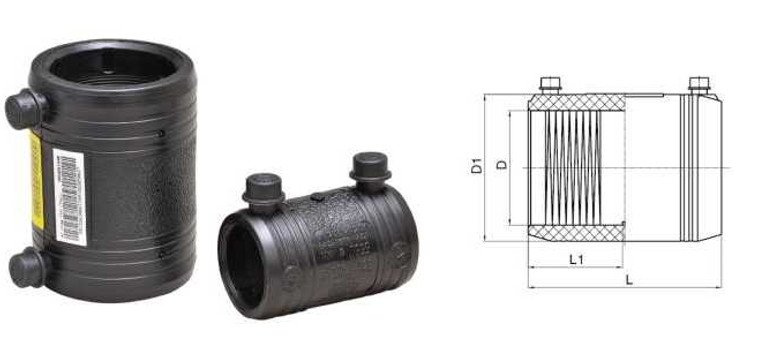 Dn250 Black Embedded HDPE Electrofusion Fittings Couplings