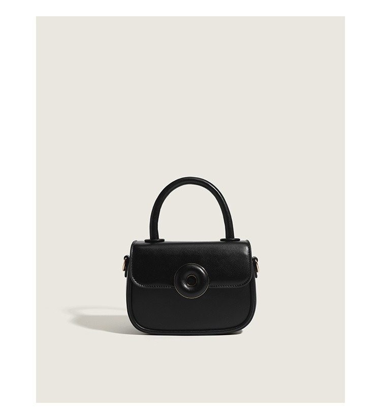 Adjustable Women's Leather Shoulder Bag with Button Closure and Crossbody Function