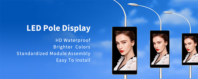 Outdoor P2.5mm LED Street Pole Display Full Color Lamp Billborad