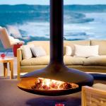 Black 800mm Suspended Wood Fireplace For Party