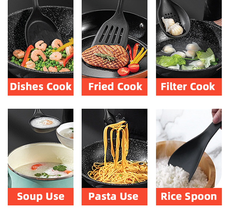 Kitchen 13 Piece Non Stick Cast Iron Cookware Set Black Pot And Pans