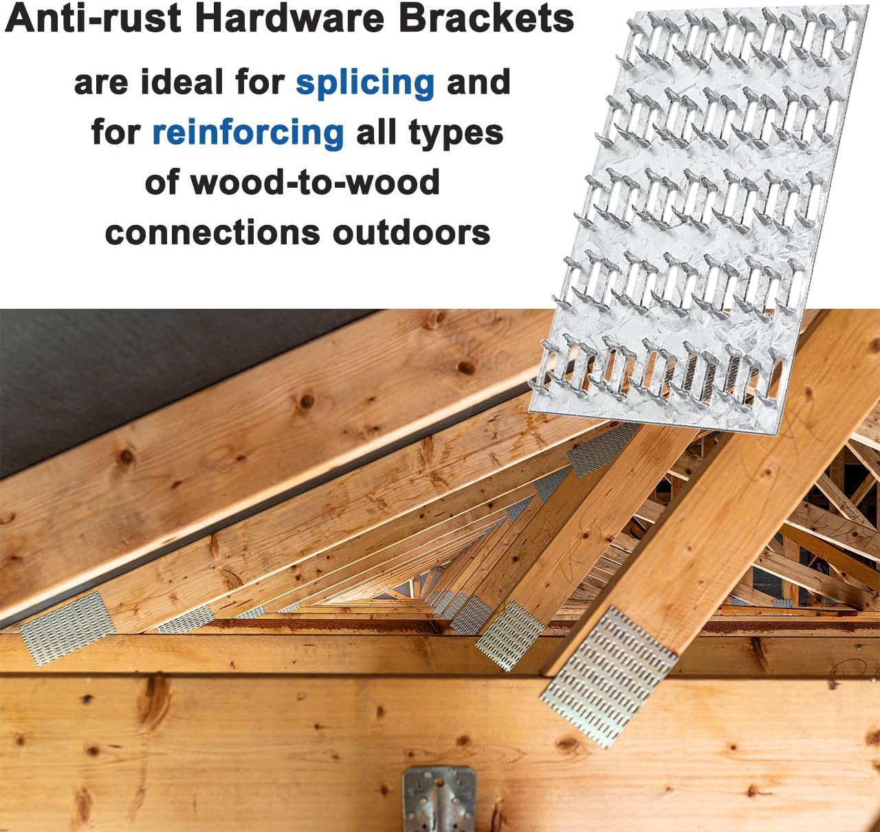 1.0mm Thickness Galvanized Steel Truss Plates 3 X 5 Inch for Roofing Wood Connector