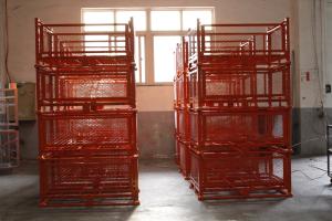 Quality Red Silver Logistic Transportation 1200KG 0.51m3 Wire Mesh Cage wholesale