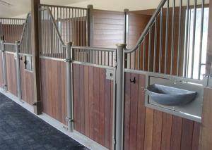 Quality Full Weld Metal Prefab Horse Stables , Outdoor Pole Barn Horse Stall Door Kits wholesale