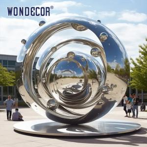 Quality Outdoor Park Square Metal Art Abstract Stainless Steel Sculpture Star Ring wholesale